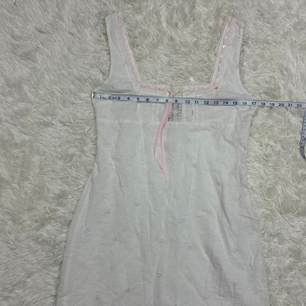 Cute Fairycore Cottagecore coquette Princess Polly white mini dress pink ribbon - Picture 3 of 6